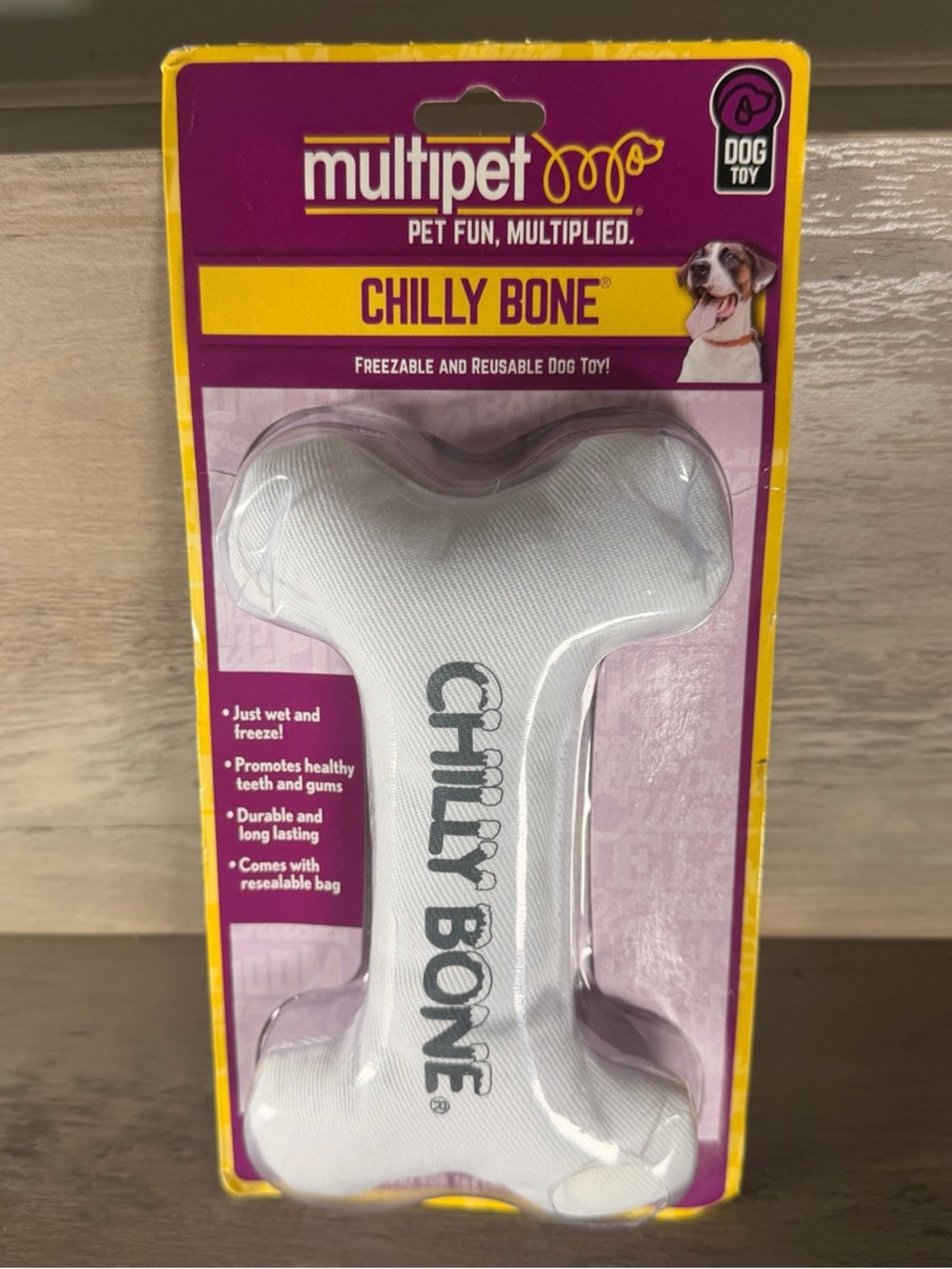 Multipet Chilly Bone Freezable Dog Toy - White